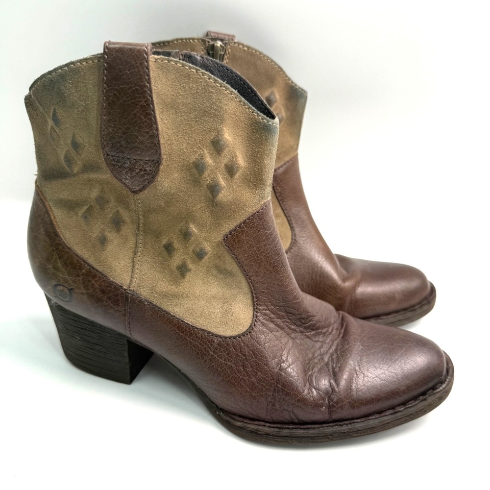 Born Ankle Boots Women 9.5 Leather Western Cowgirl Boho Festival Gorpcore Chic